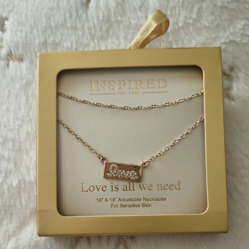 Gold Tone Love Necklace